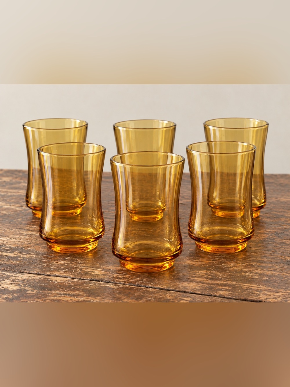 Libbey Amber Glass Tumblers/Flat Juice Glass (Stamped) MCM